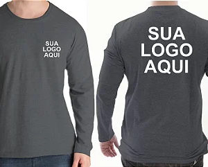👕 Camiseta Manga Longa Personalizada 100% Algodão Premium
